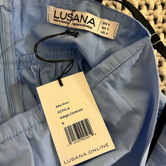 Lusana Eden Color Block Maxi Dress - Blue/Deep Indigo - Picture 10 of 11